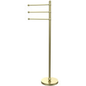  49 Inch Towel Stand with 3 Pivoting Arms, Satin Brass