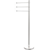  49 Inch Towel Stand with 3 Pivoting Arms, Satin Chrome
