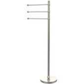  49 Inch Towel Stand with 3 Pivoting Arms, Satin Nickel