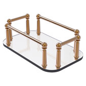  Guest Towel Holders Collection Vanity Top Glass Guest Towel Tray in Brushed Bronze, 10-1/4'' W x 6-1/8'' D x 3-5/8'' H