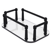  Guest Towel Holders Collection Vanity Top Glass Guest Towel Tray in Matte Black, 10-1/4'' W x 6-1/8'' D x 3-5/8'' H