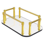  Guest Towel Holders Collection Vanity Top Glass Guest Towel Tray in Polished Brass, 10-1/4'' W x 6-1/8'' D x 3-5/8'' H