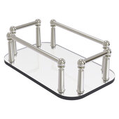  Guest Towel Holders Collection Vanity Top Glass Guest Towel Tray in Satin Nickel, 10-1/4'' W x 6-1/8'' D x 3-5/8'' H