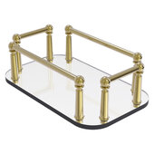  Guest Towel Holders Collection Vanity Top Glass Guest Towel Tray in Unlacquered Brass, 10-1/4'' W x 6-1/8'' D x 3-5/8'' H