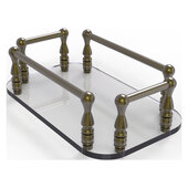  Guest Towel Holders Collection Vanity Top Glass Guest Towel Tray in Antique Brass, 10-1/4'' W x 6-1/8'' D x 3-5/16'' H