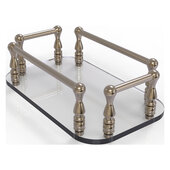  Guest Towel Holders Collection Vanity Top Glass Guest Towel Tray in Antique Pewter, 10-1/4'' W x 6-1/8'' D x 3-5/16'' H