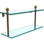 Mambo Collection 16'' Double Glass Shelf, Premium Finish, Brushed Bronze