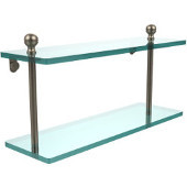  Mambo Collection 16'' Double Glass Shelf, Premium Finish, Antique Pewter