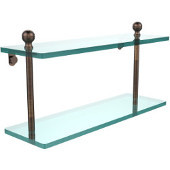  Mambo Collection 16'' Double Glass Shelf, Premium Finish, Venetian Bronze