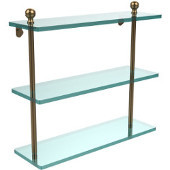  Mambo Collection 16'' Triple Glass Shelf, Premium Finish, Brushed Bronze