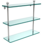  Mambo Collection 16'' Triple Glass Shelf, Standard Finish, Polished Chrome
