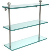 Mambo Collection 16'' Triple Glass Shelf, Premium Finish, Polished Nickel