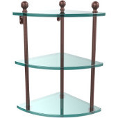  Mambo Collection Triple Corner Glass Shelf, Premium Finish, Antique Copper