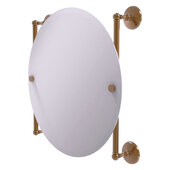  Monte Carlo Collection Round Frameless Rail Mounted Mirror in Brushed Bronze, 22'' Diameter x 3-13/16'' D x 22'' H