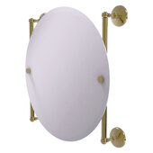  Monte Carlo Collection Round Frameless Rail Mounted Mirror in Unlacquered Brass, 22'' Diameter x 3-13/16'' D x 22'' H