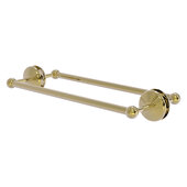  Monte Carlo Collection 18'' Back to Back Shower Door Towel Bar in Unlacquered Brass, 21'' W x 7-13/16'' D x 3'' H