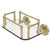  Monte Carlo Collection Wall Mounted Glass Guest Towel Tray in Satin Brass, 10-1/4'' W x 8'' D x 5-1/4'' H