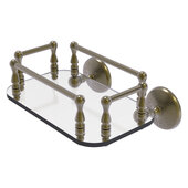  Monte Carlo Collection Wall Mounted Glass Guest Towel Tray in Antique Brass, 10-1/4'' W x 8'' D x 5'' H