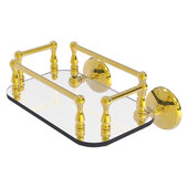  Monte Carlo Collection Wall Mounted Glass Guest Towel Tray in Polished Brass, 10-1/4'' W x 8'' D x 5'' H