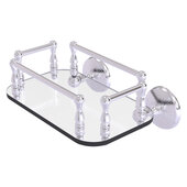  Monte Carlo Collection Wall Mounted Glass Guest Towel Tray in Satin Chrome, 10-1/4'' W x 8'' D x 5'' H