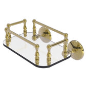  Monte Carlo Collection Wall Mounted Glass Guest Towel Tray in Unlacquered Brass, 10-1/4'' W x 8'' D x 5'' H