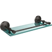  Monte Carlo 16 Inch Tempered Glass Shelf with Gallery Rail, Oil Rubbed Bronze