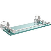  Monte Carlo 16 Inch Tempered Glass Shelf with Gallery Rail, Polished Chrome