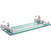  Monte Carlo 16 Inch Tempered Glass Shelf with Gallery Rail, Satin Chrome