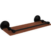  Monte Carlo Collection 16 Inch Solid IPE Ironwood Shelf with Gallery Rail, Matte Black