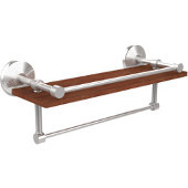  Monte Carlo Collection 16 Inch IPE Ironwood Shelf with Gallery Rail and Towel Bar, Satin Chrome