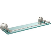  Monte Carlo 22 Inch Tempered Glass Shelf with Gallery Rail, Satin Nickel