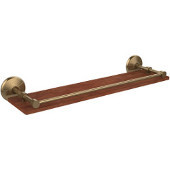  Monte Carlo Collection 22 Inch Solid IPE Ironwood Shelf with Gallery Rail, Brushed Bronze