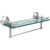  16 Inch Gallery Glass Shelf with Towel Bar, Polished Chrome