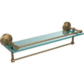  22 Inch Gallery Glass Shelf with Towel Bar, Brushed Bronze