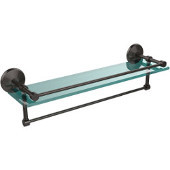  22 Inch Gallery Glass Shelf with Towel Bar, Oil Rubbed Bronze