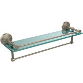  22 Inch Gallery Glass Shelf with Towel Bar, Antique Pewter
