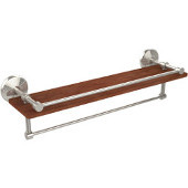  Monte Carlo Collection 22 Inch IPE Ironwood Shelf with Gallery Rail and Towel Bar, Polished Nickel