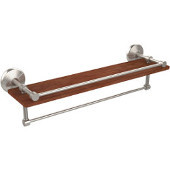  Monte Carlo Collection 22 Inch IPE Ironwood Shelf with Gallery Rail and Towel Bar, Satin Nickel
