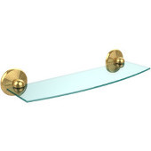  Monte Carlo Collection 18 Inch Glass Shelf, Unlacquered Brass