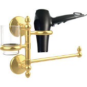  Monte Carlo Collection Hair Dryer Holder and Organizer, Unlacquered Brass