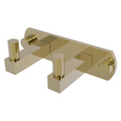  Montero Collection 2-Position Multi Hook in Unlacquered Brass, 5-1/2'' W x 2-13/16'' D x 2'' H