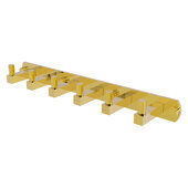  Montero Collection 6-Position Tie and Belt Rack in Polished Brass, 15-1/2'' W x 2-13/16'' D x 2'' H