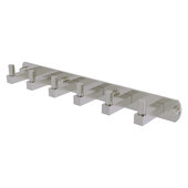 Montero Collection 6-Position Tie and Belt Rack in Satin Nickel, 15-1/2'' W x 2-13/16'' D x 2'' H