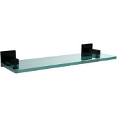  Montero Collection 16 Inch Glass Vanity Shelf with Beveled Edges, Matte Black