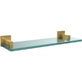  Montero Collection 16 Inch Glass Vanity Shelf with Beveled Edges, Polished Brass