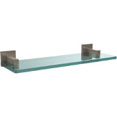  Montero Collection 16 Inch Glass Vanity Shelf with Beveled Edges, Antique Pewter