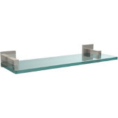 Montero Collection 16 Inch Glass Vanity Shelf with Beveled Edges, Polished Nickel