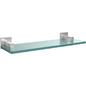  Montero Collection 16 Inch Glass Vanity Shelf with Beveled Edges, Satin Chrome