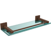  Montero Collection 16 Inch Glass Shelf with Gallery Rail, Antique Bronze