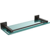  Montero Collection 16 Inch Glass Shelf with Gallery Rail, Oil Rubbed Bronze